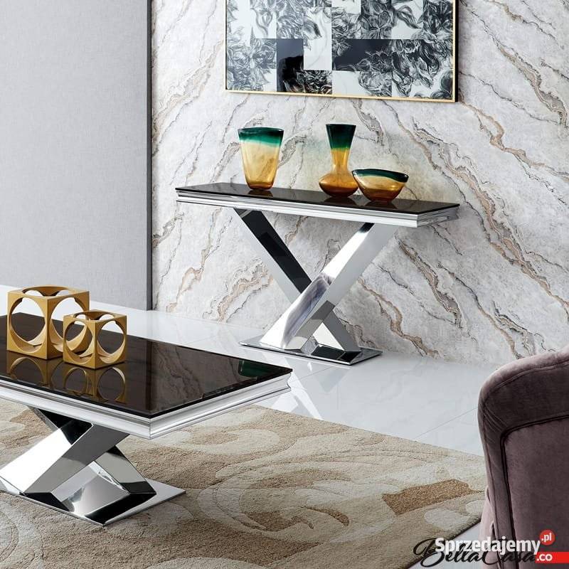 Konsola glamour do salonu Cameron blat spiek 75cm Warszawa