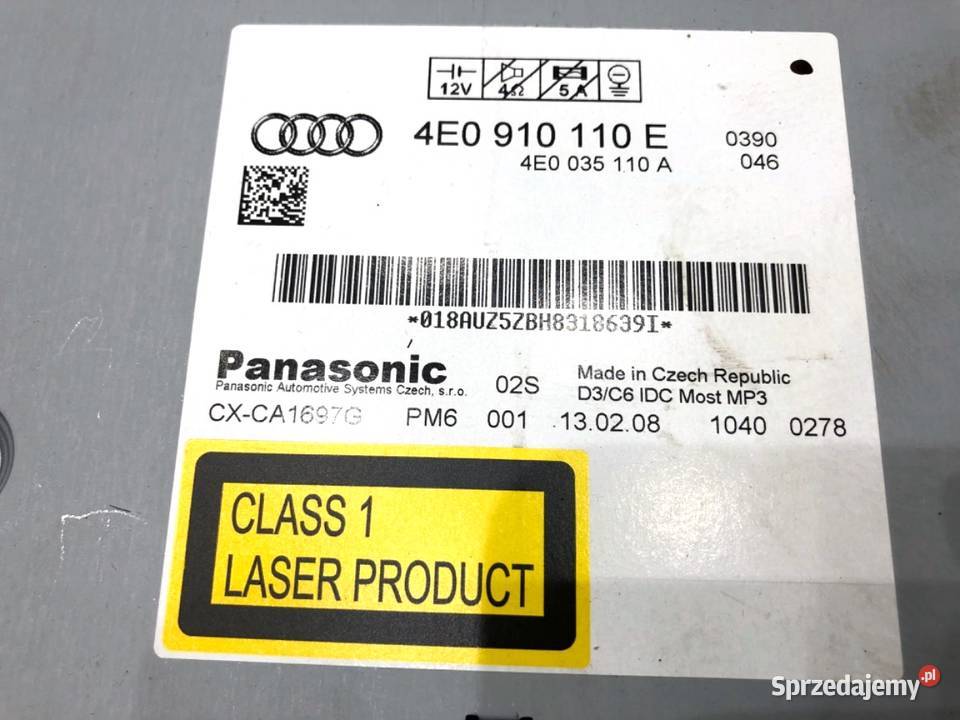 ZMIENIARKA CD AUDI A6 C6 0411 4E0910110E NAPĘD sprzedam