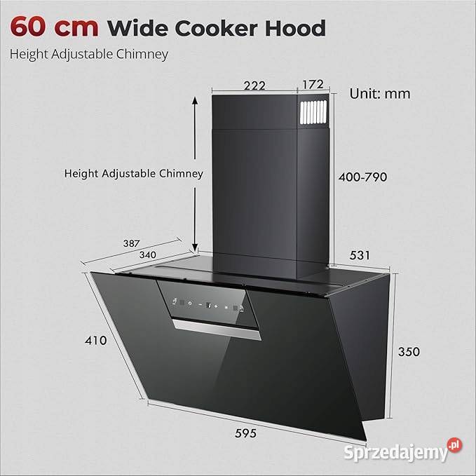 SNDOAS okap kuchenny 60 czarny klasa A 800 mh Myszyniec sprzedam