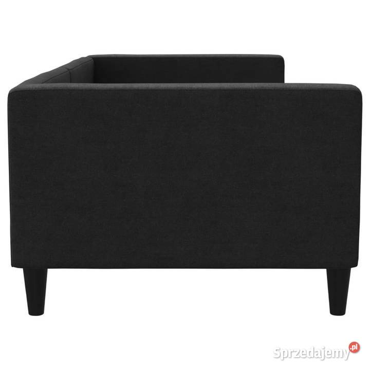 Sofa z funkcją spania czarna obita tkaniną Warszawa sprzedam