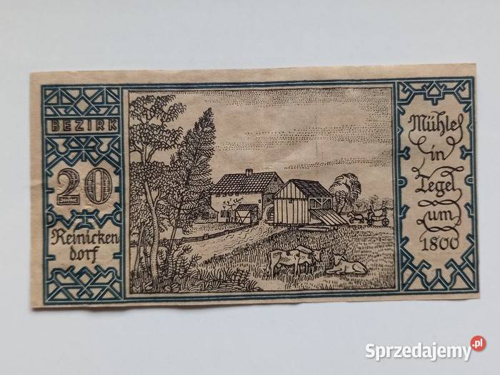 Trzy banknoty 50 Pfennig 1921 r miasta Berlin Koszalin