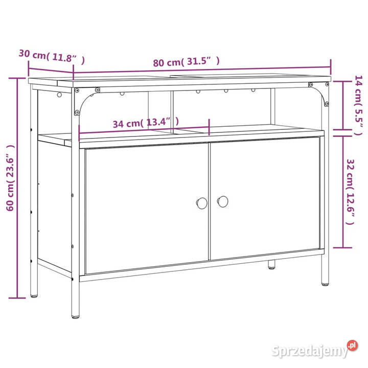 Szafka pod umywalkę szary dąb sonoma 80x30x60 sprzedam