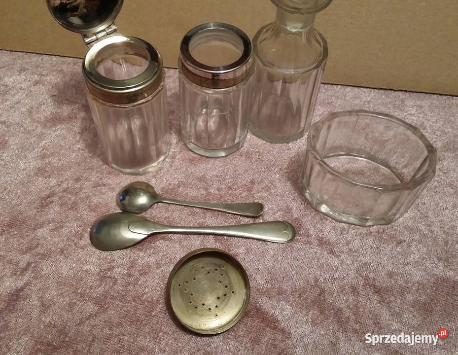 Kabaret stary angielski EPNS cięte szkło Kraków