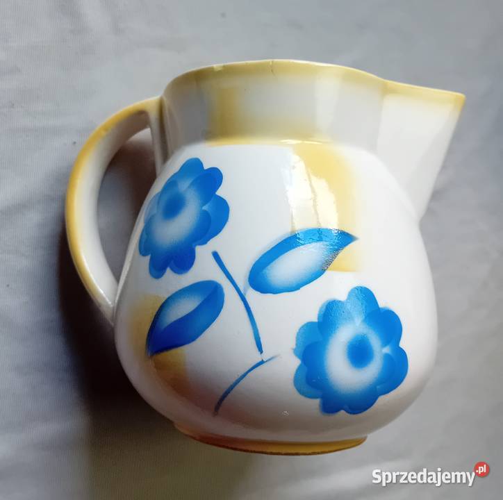 Fajansowy dzbanekmlecznik art deco zdobienia Porcelana i szkło sprzedam