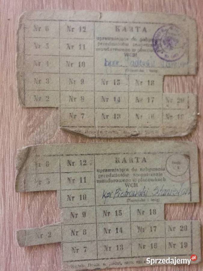 Karta z 1963 r uprawniająca do zakupów w łódzkie Łódź