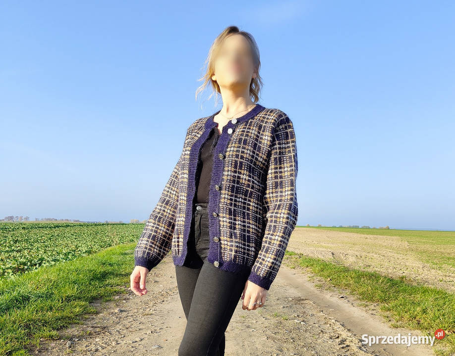 Sweter kardigan vintage M 38 Edinburgh moher Szczecin
