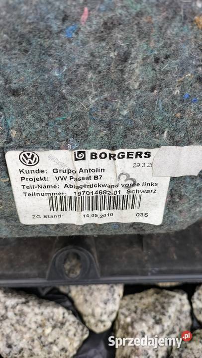 Tapicerka drzwi VW Passat B7 oryginał stan na Chocianów