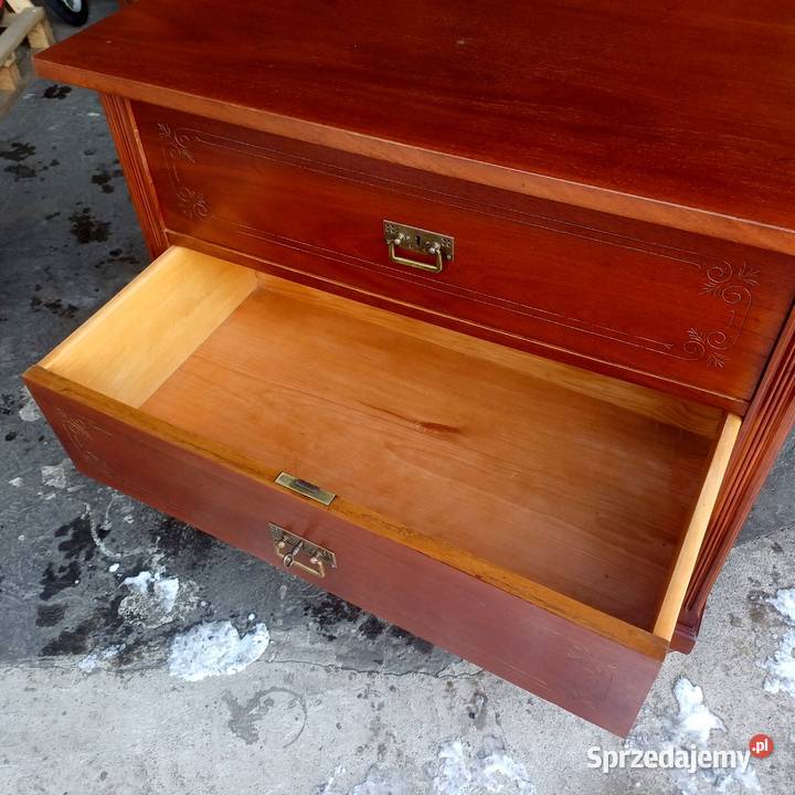 Komoda Secesyjna 3 szufladowa Fornir mahoń Suchorzew