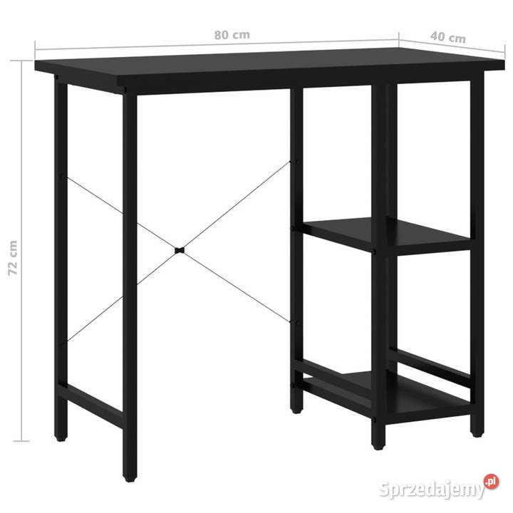 Biurko komputerowe czarne 80x40x72 MDF i metal Warszawa