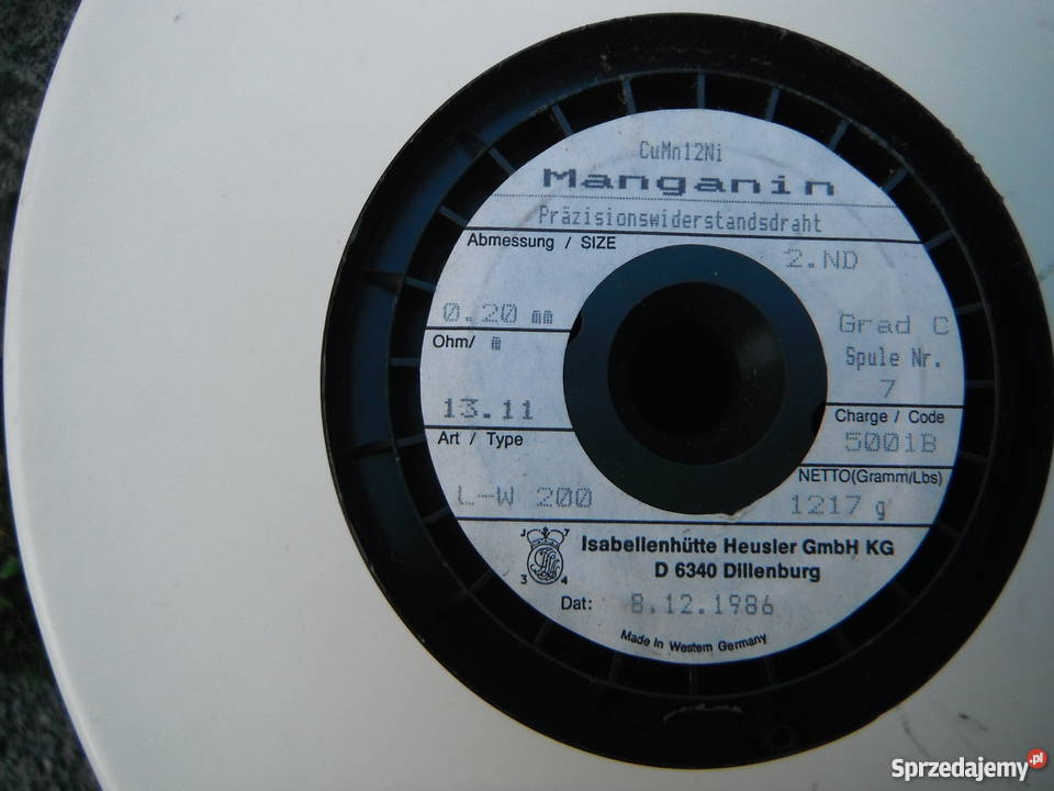 Manganin Isotan druty oporowe 008 mm do 035 mm sprzedam