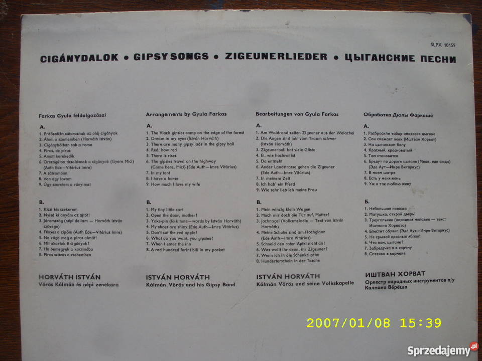 Folk LP GIPSY SONGSCYGANYDALOK Hungary Płyty i kasety Wołów sprzedam
