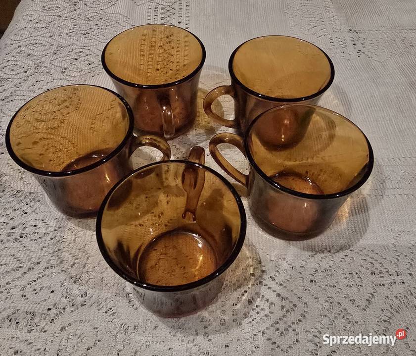 Filiżanki do expresso bursztynowe made in Spain pomarańczowy śląskie Sosnowiec sprzedam