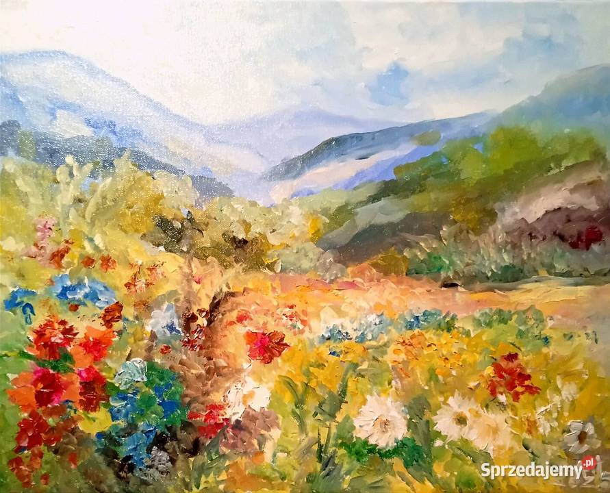 Obraz olejny Górska łąka Malarstwo Barlinek