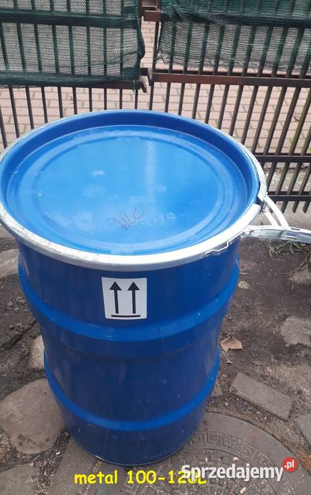 beczka metalowa ok100L z deklem czysta