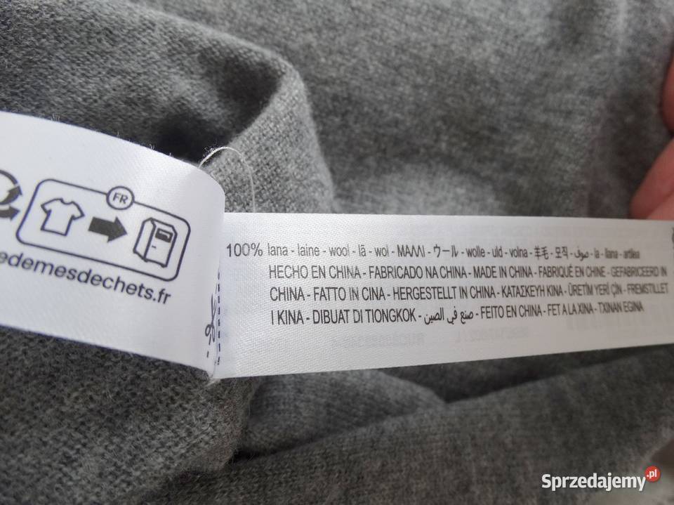 Sweter Wełniany 100 Wełna VNeck Pulower Miękki Zara Łomża