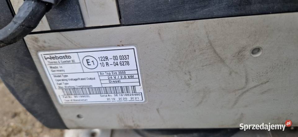 Ogrzewanie postojowe Eberspacher Airtronic D2 świętokrzyskie Zawichost sprzedam