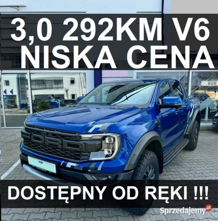 Ford Ranger Raptor Meteor Grey 30 V6 292 Super elektrycznie ustawiane fotele Szczecinek