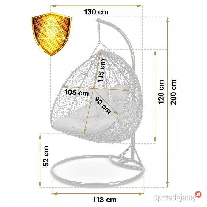 FOTEL OGRODOWY WISZĄCY 2osobowy 200 poduszki mazowieckie Warszawa