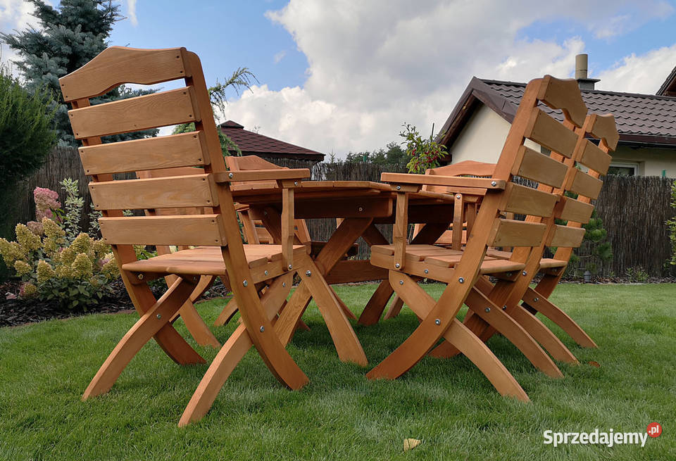 Meble tarasowe ogrodowe drewniane Typ T stół Kalety