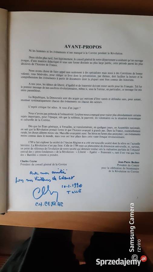 Książka 1789 en Correze wydanie francuskie sprzedam