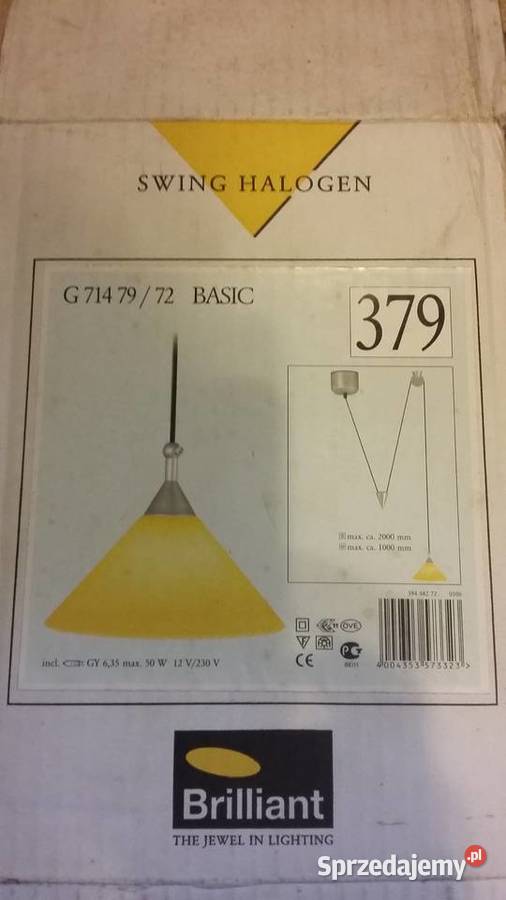 Klosz do lampy stożek żółty do Brilliant czarny Oświetlenie Warszawa