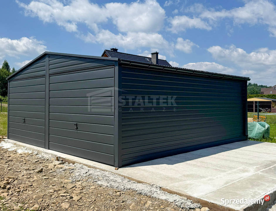 Garaż blaszany 6x6m 2x Brama uchylna drzwi Gniezno sprzedam
