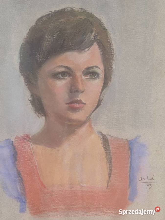 portret kobiety wykonany pastelami Poddębice
