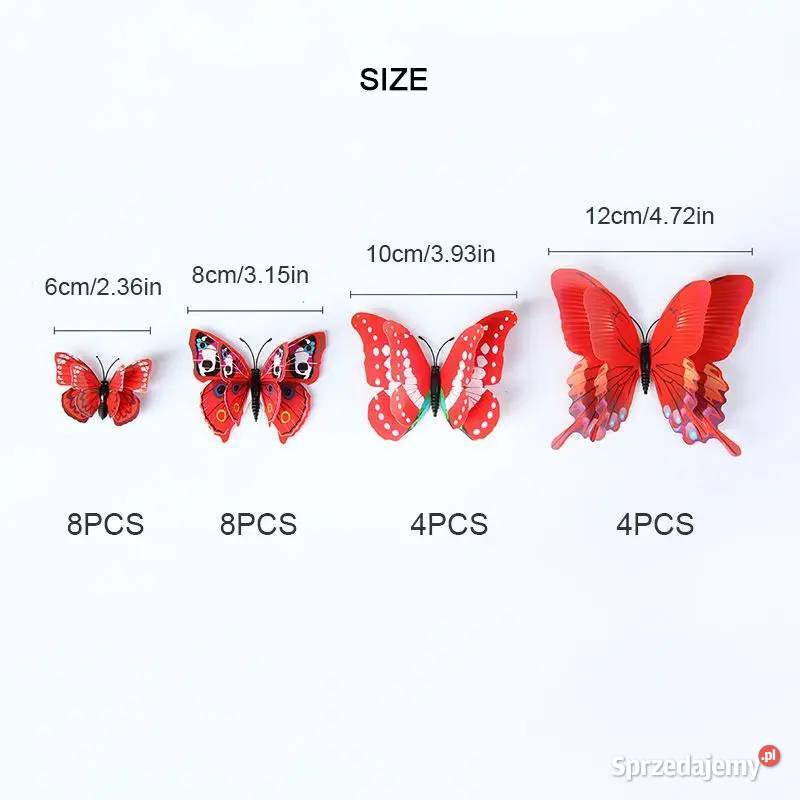 Naklejki Ścienne Motyle 3D Samoprzylepne 24 AS Płock