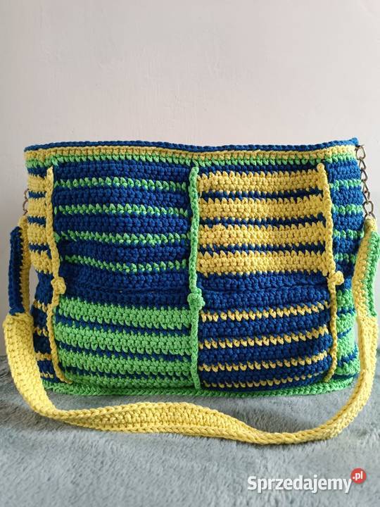 Torba wykonane ręcznie na szydełku 27cm
