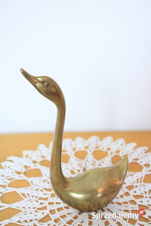Mosiężna kaczka piękna figurka Pszczyna