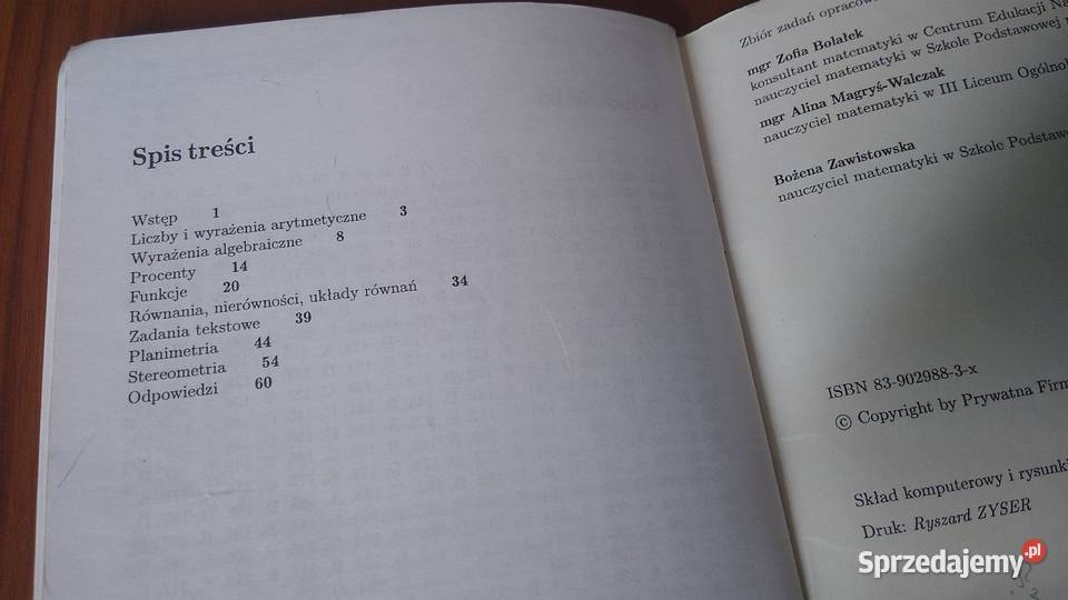 Matematyka 8 testy wyboru wielokrotnego Bolałek Podręczniki