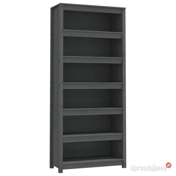 Regał na książki szary 80x35x183 lite drewno Warszawa sprzedam