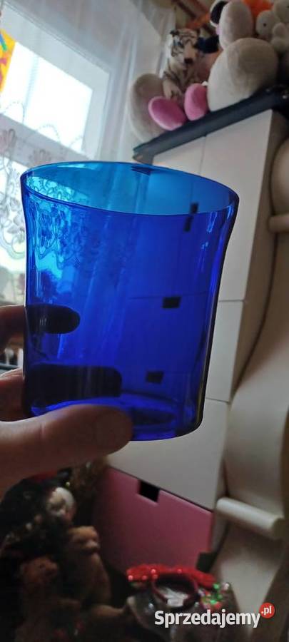 pozytywka kobaltowe szklo plastyczny koszyk z Poznań