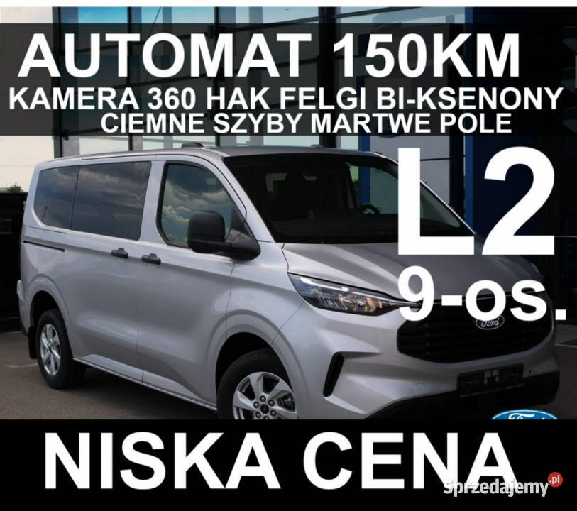 Ford Transit Custom Automat 150 Kamera 360 Hak czujnik martwego pola zachodniopomorskie Szczecinek sprzedam