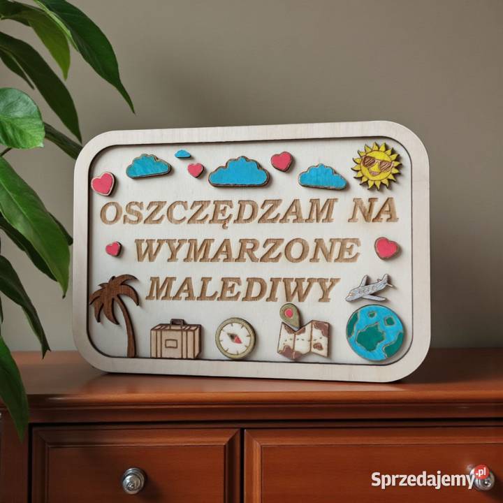 Drewniana Grawerowana Skarbonka Wykreślanka z Pozostałe Warszawa sprzedam