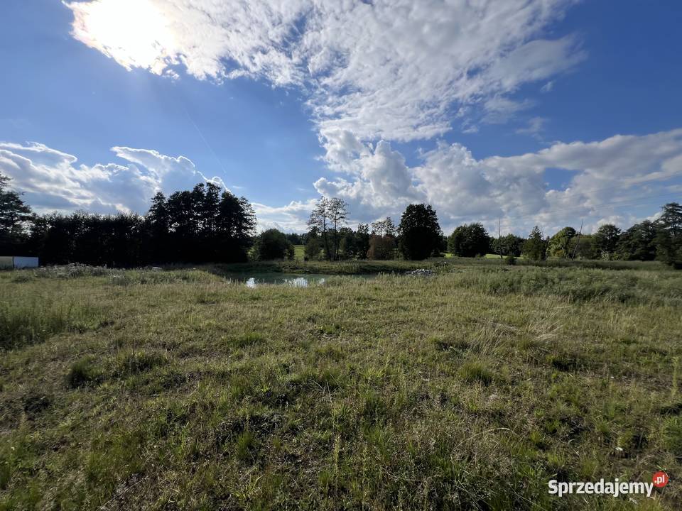 Działka ze stawem i linią brzegową rzeczki