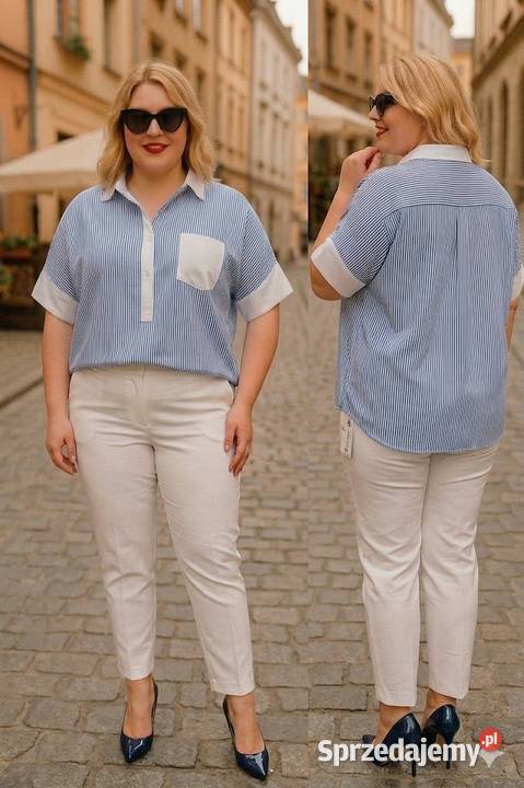 Koszula damska w paski plus size Made in Italy kolorowy łódzkie Pątnów