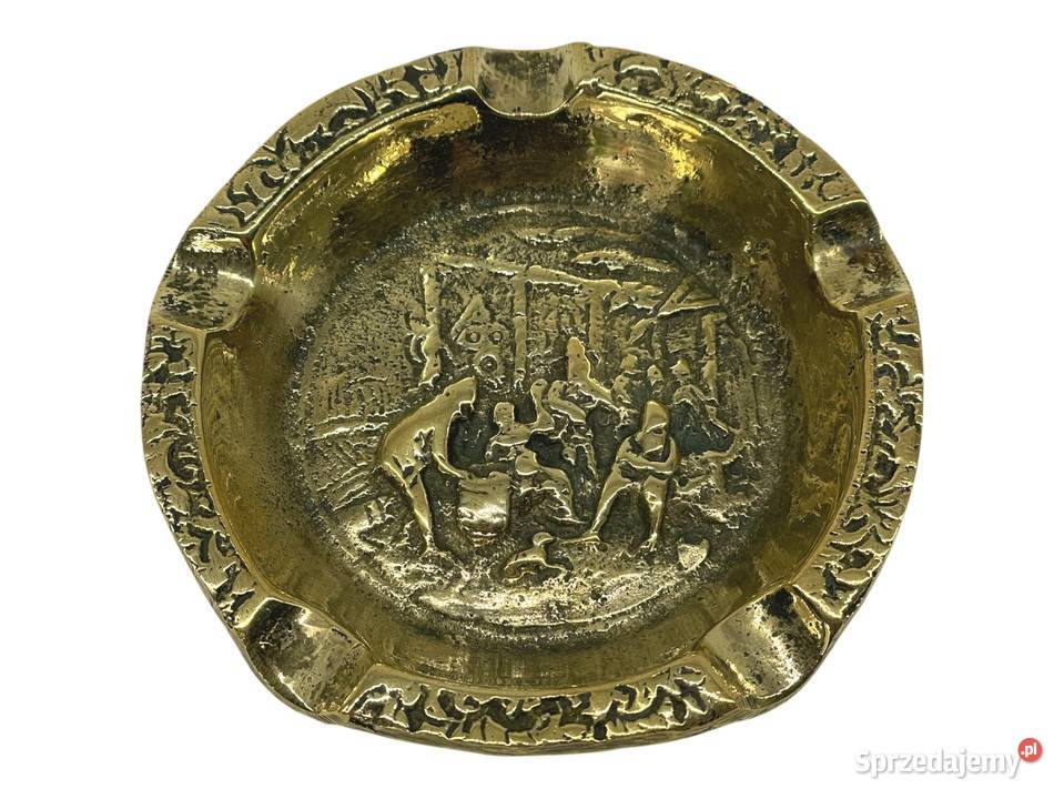 Mosiężna popielniczka Oberża Antyki Kraków sprzedam