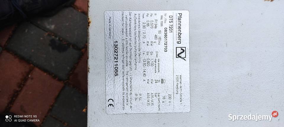 Pfannenberg Klimatyzator serii DTS 7201 11kw Nowy Tomyśl