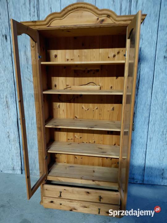 Piękna sosnowa witryna 382 sprzedam