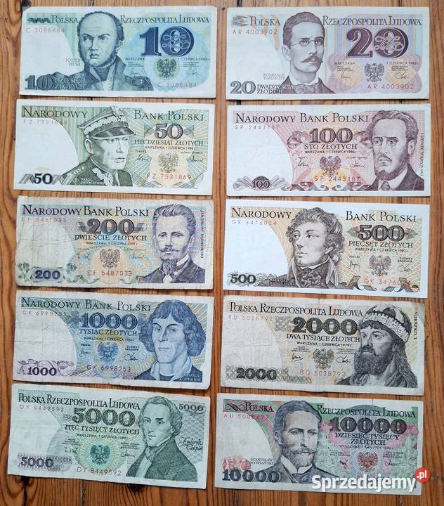 Zestaw Banknotów I PRL śląskie Gliwice