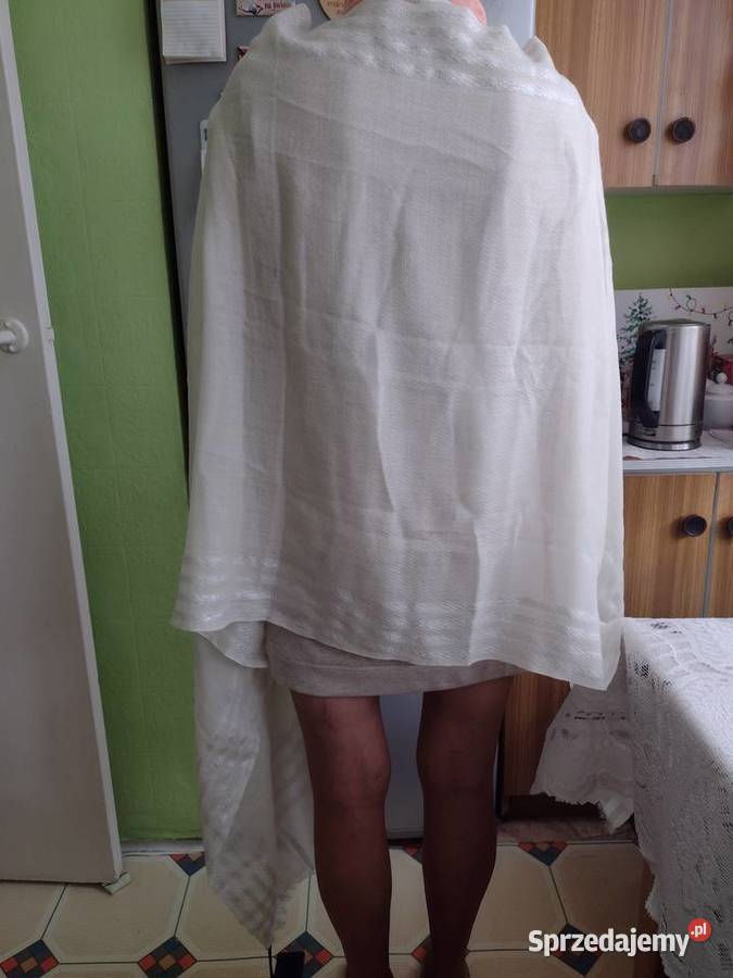 Wełniano jedwabny szal wieczorowy jedwab małopolskie Kraków