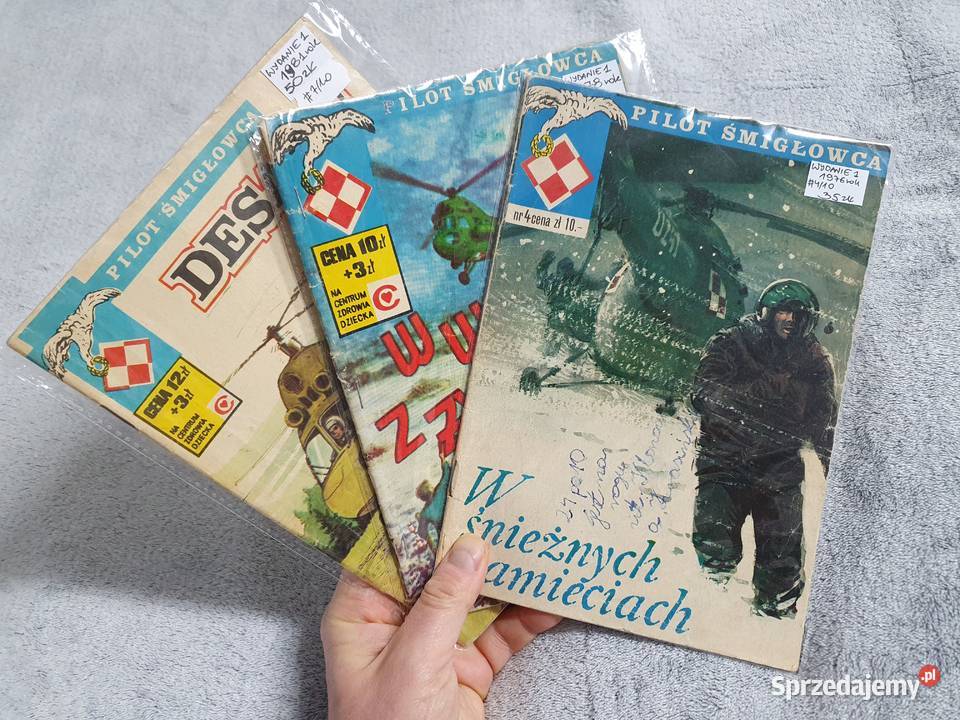 Pilot Śmigłowca zestaw 3 komiksów 1 wydanie 1976 Gdynia