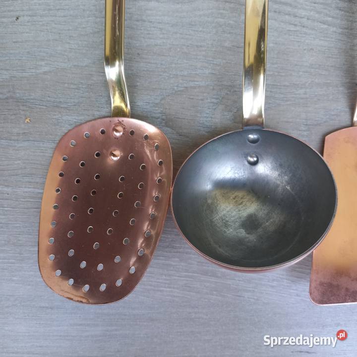 Miedziane przybory kuchenne komplet 4 z Warszawa sprzedam