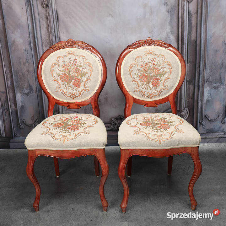 ARTexpert Para zdobionych krzeseł Ludwik