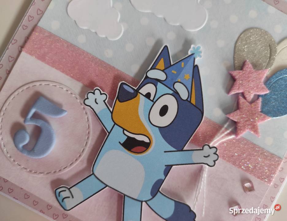 Kartka urodzinowa ręcznie robiona Blue łódzkie Łódź