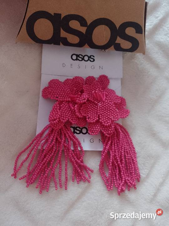 ASOS Długie Bogato zdobione różowe Kolczyki NOWE Kraków