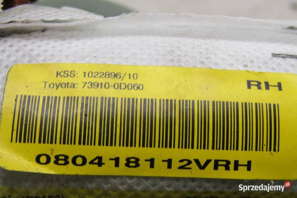 PODUSZKA FOTELA AIRBAG PRAWA PRAWE TOYOTA YARIS