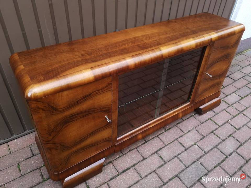 Komoda RTV ARTDECO Niska Orzech 152 Stara Antyk Swarzędz