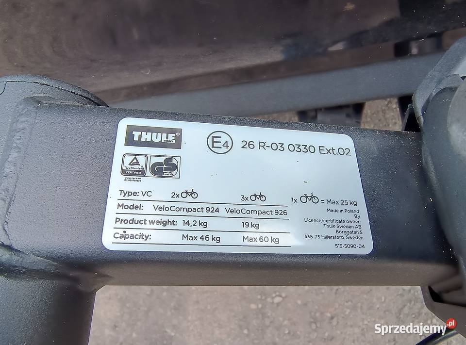 Thule Velo Compact 926 uchwyt bagażnik na 3 kujawsko-pomorskie Toruń
